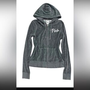 Victoria's Secret PINK Velour Hoodie Zipped  Pullover L